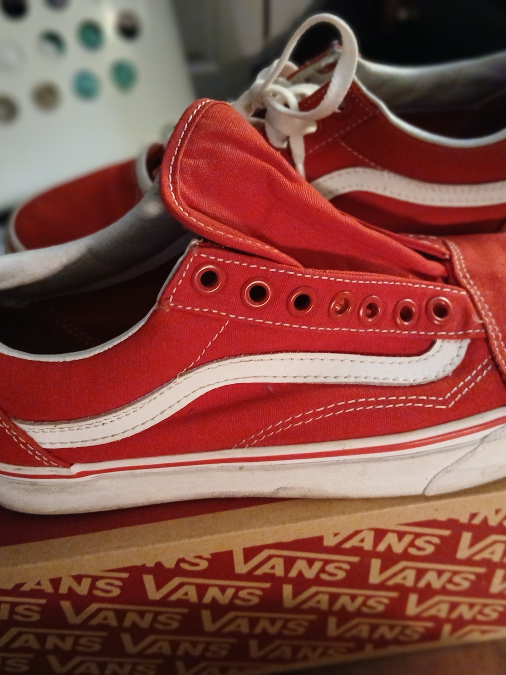 Vans Old Skool Sneakers in Red and White